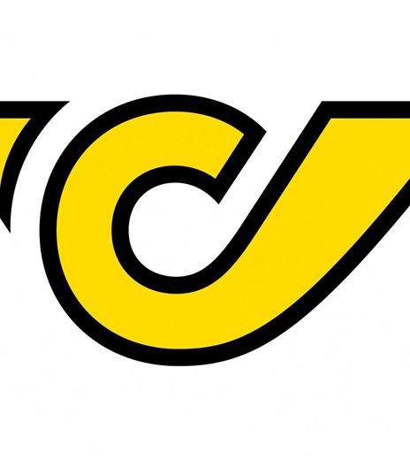 A stylized logo in yellow with a distinctive design. It combines geometric shapes and letters.