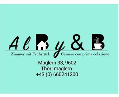 Ein ansprechendes Schild für ein Bed & Breakfast. Es enthält Informationen über die Unterkunft und Kontaktdaten.